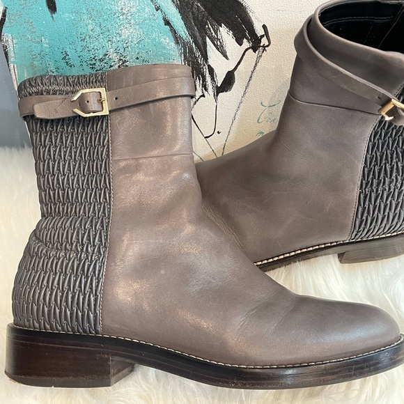 COLE HAAN GRAND OS GRAY LEATHER BOOTIES SIZE 7 - Picture 4 of 9